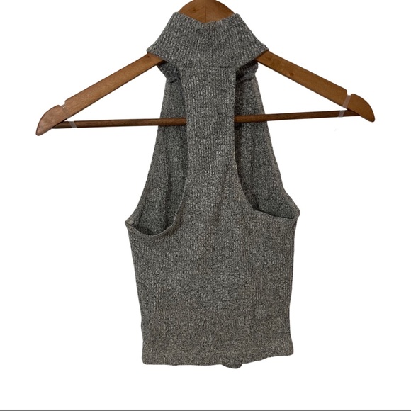 LA Hearts Cuffed Neck Crop Top Size XS Grey - Picture 2 of 3